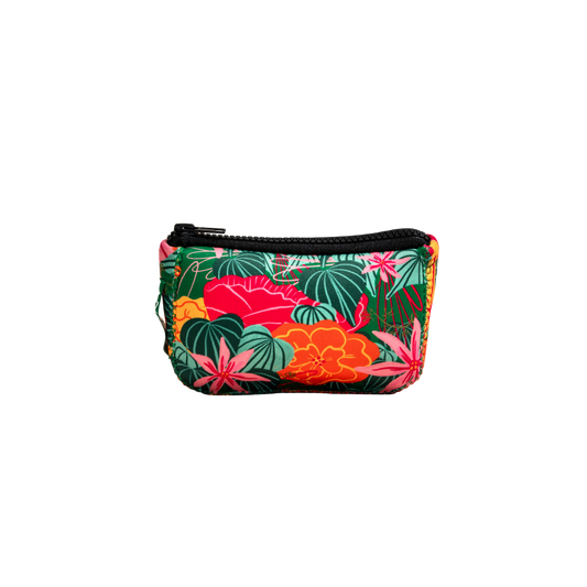 Annas Small pouch with a colorful floral pattern on a white background