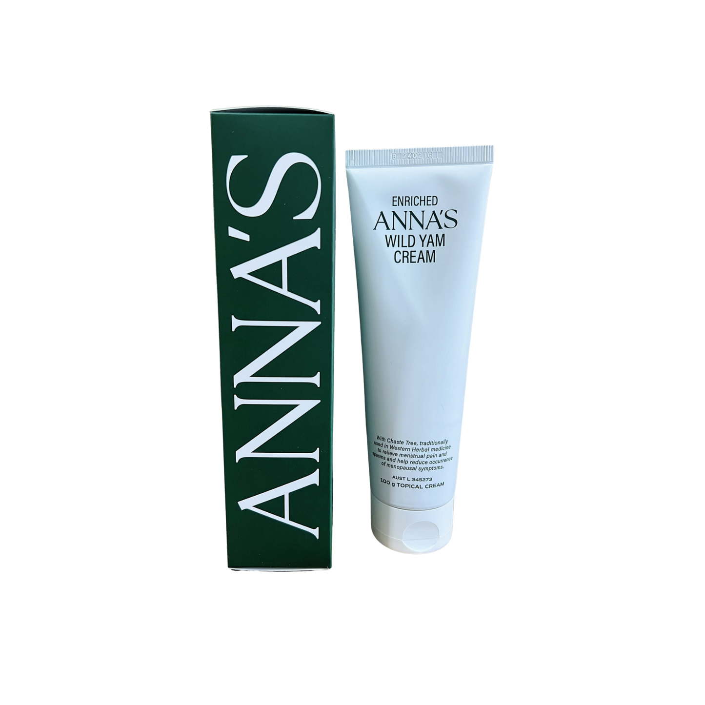 Anna's Wild Yam Cream 100g tube and green packaging box — original 1997 Australian formula